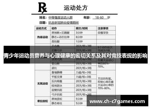 青少年运动员营养与心理健康的密切关系及其对竞技表现的影响